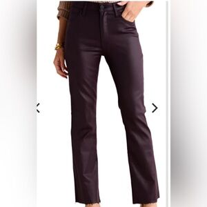 KUT from the KLOTH / Kelsey Coated High Rise Ankle Flare / Sangria / 8 / NWT